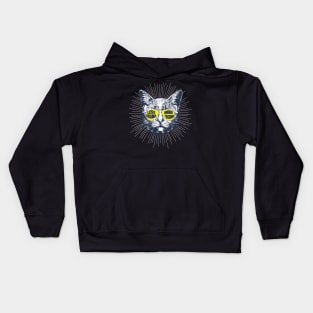 Less Drama More Techno the Techno Cat Kids Hoodie